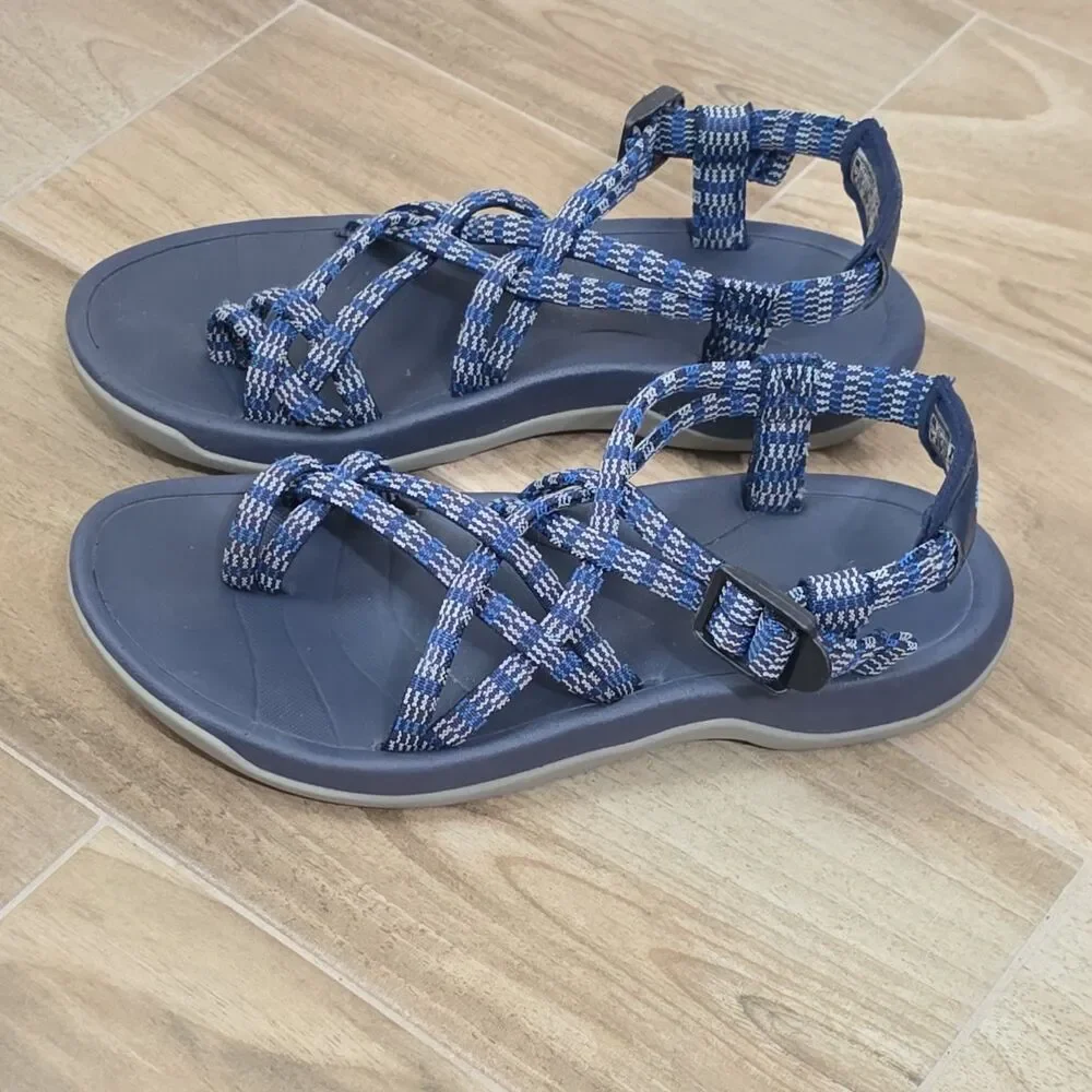 Viakix Siena Women's Hiking Walking Sport Strappy Sandals Blue Gray Size 6